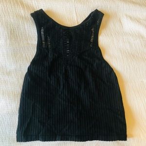 Black Ribbed Tank (M/L)